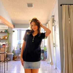 Classic Black Button-Up Women's Top